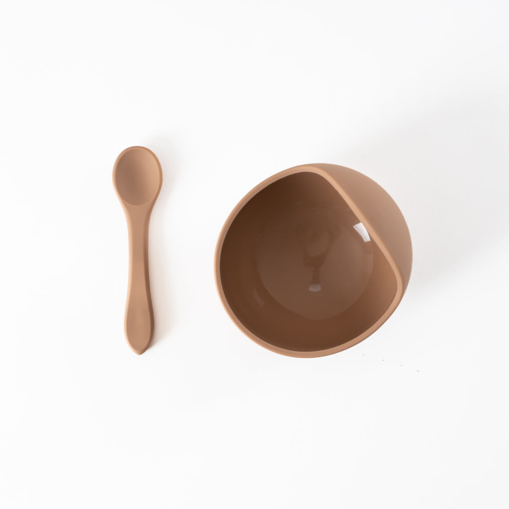 Baby Bar & Co Silicone Baby Utensils Set - Taupe